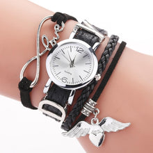 Load image into Gallery viewer, Watches For Women Luxury Silver Heart Pendant Leather Belt Quartz Clock Ladies Wrist Watch For Women and Girls