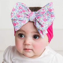 Load image into Gallery viewer, Handmade Bow Flowers Baby Headbands Printed Bowknot Elastic Baby Turban Newborn Hair Accessories For Baby Girls