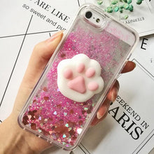 Load image into Gallery viewer, 3D Cat Case For Iphone 5s Se 7 7 Plus Case Liquid Quicksand Glitter Silicone Case For Iphone 8 8 Plus X 6 6s Cover Rubber Silicone Phone Case