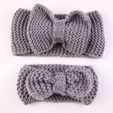 Load image into Gallery viewer, Handamde Mom and Daughter Elasticity Headband Solid Knitted Bowknot Hairband Hair Accessories For Mom and Baby