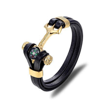 Load image into Gallery viewer, New Elegant Fashion Multi-Layer Leather Luxury Stainless Steel Charm Bracelet Skull Compass Anchor Couple Survival Bracelets Bangles Cool For Men And Women
