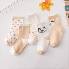 Load image into Gallery viewer, 5 Pair Cotton Mustache Printing Socks Baby Girls & Boys For 1-3 Year Elastic Warm And Comfortable Kids Sock