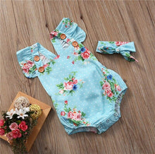 Load image into Gallery viewer, 2pcs/Set Newborn Baby Sleeveless Cotton Baby Rompers With Headband for Girl/Boy Clothes Casual Design With Bow