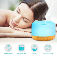 Load image into Gallery viewer, Air Humidifier Essential oil diffuser 300ML 500ML Ultrasonic Cool Mist Maker Fogger Humidifier LED Lamp Aroma Diffuser Electric Aromatherapy Diffuser umidifier Aroma Essential Oil Diffuser with 4 Timers 2 Misting Modes Waterless Auto Off