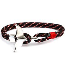 Load image into Gallery viewer, Fashion Whale Tail Bracelets For Men And Women Charm Survival Rope Chain Bracelet Male Wrap Metal Hooks