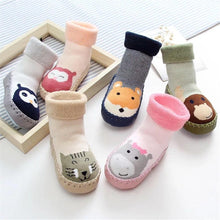 Load image into Gallery viewer, Baby Warm Stretchy Booties Sock With Rubber Soles For Newborn Baby Girl And Boy Socks Slipper