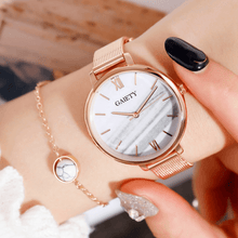 Load image into Gallery viewer, Luxury Set Watch Women Rose Gold Water Drill Bracelet Watch Jewelry Ladies Female Hour Casual Quartz Wristwatches For Women and Girls