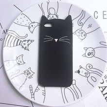 Load image into Gallery viewer, Cat Soft Silicone Mobile Phone Case Back Cover 3D Cute Bear Seal Phone Case For iPhone 6 6S 7 8 Plus X Case Cartoon Cat Ear Silicone Case For iPhone5S SE 8 Plus