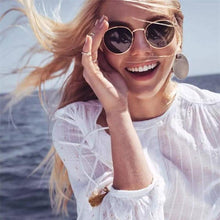 Load image into Gallery viewer, Luxury Leon Classic Small Round Unisex Sunglasses For Women and Men Mirror Sun Glasses Vintage Style With UV400 Protection