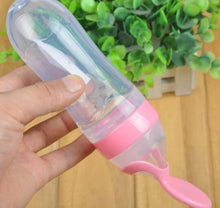 Load image into Gallery viewer, Safety Silicone Bottle For Infant Dids Deeding Bottles With Spoon Baby Food Supplement Bottle Cup For Kids