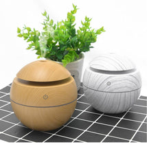 Load image into Gallery viewer, Mini Air Humidifier Ultrasonic USB Aroma Wood Grain LED Night Light Electric Essential Oil Diffuser Aromatherapy Home
