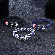 Load image into Gallery viewer, High Quality Anchor Bracelets Charm Nautical Survival Rope Chain Paracord Bracelet Male Wrap Metal Sport Hooks For Men