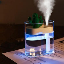 Load image into Gallery viewer, 160ML Ultrasonic Air Humidifier Clear Cactus Color Light USB Essential Oil Diffuser Car Purifier Aroma Mist Maker