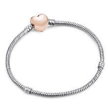 Load image into Gallery viewer, Luxury Modern High Quality Authentic Silver Color Snake Chain Fine Bracelet Fit European Charm Bracelet for Women With Heart and Star