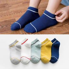 Load image into Gallery viewer, 5 Pairs Kids Socks Striped Sock for Children Fashion Sports Elastic Socks Spring Autumn Summer Breathable Soft Socks For Kids