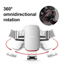 Load image into Gallery viewer, 360 Degree Rotation Car Phone Holder For Car Air Vent / CD Slot Mount Phone Holder Stand Metal Gravity Mobile Phone Holder