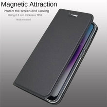 Load image into Gallery viewer, Lightweight Simple iPhone XS Case on for iPhone XS Max X XR 6S 5S 7 8 Plus 11 pro max Cover Luxury Wallet Magnet Flip Leather Cases Magnetic Closure PU Leather Phone Case Full Protective Cover for iPhone