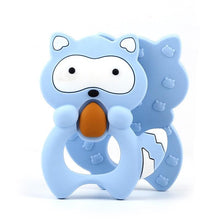 Load image into Gallery viewer, Gingerbread Man Raccoon Donut Silicone Teether Latex Free Teething Toy Baby Gift Food Grade Silicone