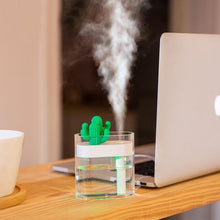 Load image into Gallery viewer, 160ML Ultrasonic Air Humidifier Clear Cactus Color Light USB Essential Oil Diffuser Car Purifier Aroma Mist Maker