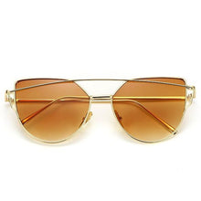 Load image into Gallery viewer, NEW Stevvex Designer Cat eye Sunglasses For Women and Ladies in Vintage Metal Reflective Glasse Mirror Retro Oculos De Sol Gafas Style With UV 400 Protection