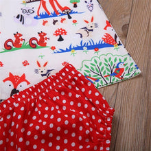 Load image into Gallery viewer, Summer Baby Girl Clothes Toddler Floral Headband Cartoon Dress Dot Shorts Outfits Clothes set 0-24M For Baby Girls With Bow