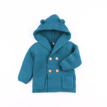 Load image into Gallery viewer, Winter Hooded Knitted Long Sleeve Sweaters For Newborn Babies