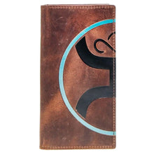 Load image into Gallery viewer, HOOey "2.0" Hands-Up Logo (Brown/Black/Turquoise) - Men's Rodeo Wallet