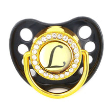 Load image into Gallery viewer, Baby Name Initial Letters Silicone Newborn Kids Dummy Pacifier Nipple Baby Soother Holder Great Babies Gift