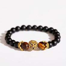 Load image into Gallery viewer, New Classic Crown Lion Elegant Bracelet Luxury For Men Fashion Tiger Eye Onyx Stone Handmade Beaded Charm Modern Bracelet For Women Jewelry