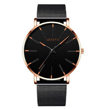 Load image into Gallery viewer, Minimalist Men's Fashion Ultra Thin Watch Simple Men Business Stainless Steel Mesh Belt Quartz Watch Relogio Masculino