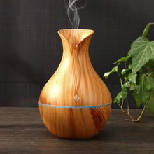 Load image into Gallery viewer, Essential Oil Diffuser 130ml Wood Grain Vase-Shaped Aromatherapy Cool Mist Humidifier With 7 Colors LED Lights & Waterless Auto Shut-Off For Home Office