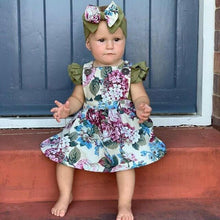 Load image into Gallery viewer, Newborn Baby Girl Skirt Retro Sweet Strap Jumpsuit And Headband Children's Clothes Unique Design