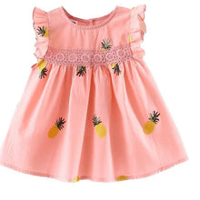 Load image into Gallery viewer, Summer Baby Frill Sleeve Newborn Infant Dresses Cotton Pineapple Sleeveless Toddler Dresses For Girls