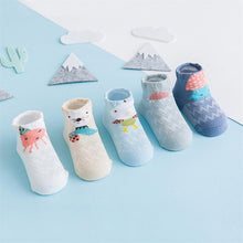Load image into Gallery viewer, 5 Pairs Thin Combed Cotton Cute Animal Baby Socks Mesh Short Socks For Newborns Boys & Girls