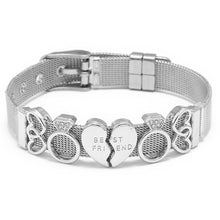 Load image into Gallery viewer, Fashion Stainless Steel Woman and Men Bracelet Mesh Bracelet Set Crystal Heart Anchor Charm Fine Bracelet Bangle For Female Lover