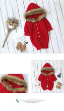 Load image into Gallery viewer, Modern elegant Baby Warm Coat For Newborn Baby Hooded Knit Romper Baby Jumpsuit outfit In Modern Design