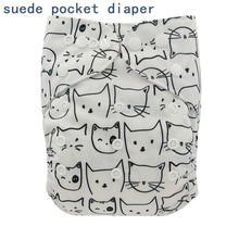 Load image into Gallery viewer, Newborn Cloth Diaper Sewed in Charcoal Bamboo Insert and Suede Pocket Diapers Waterproof Baby Nappies Design for Baby