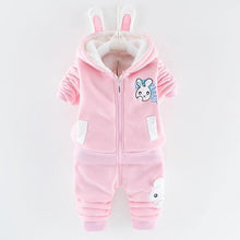 Load image into Gallery viewer, Modern Fashion Cotton Thick Warm Casual Hooded Sweater Cartoon Cute Bear Three-piece Suit For Baby Boy & Girl