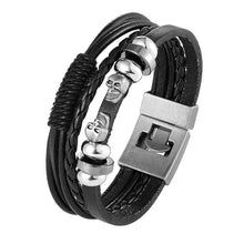 Load image into Gallery viewer, Trendy Modern Jewelry Leather Bracelet Men Braided Multilayer Anchor Bracelets Ladies Rope Chain for Male Jewelry Classic Style