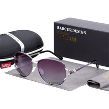 Load image into Gallery viewer, Elegant Women Gradient Luxury Polarized Sunglasses Luxury Round Eyewear With Metal High Quality Frame lunette de soile