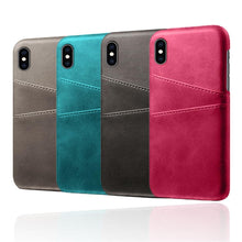 Load image into Gallery viewer, Men Leather Durable Shockproof Protective Cover For iPhone 14 Pro 13 Pro MAX Luxury Leather Card Holder Phone Case Stylish Leather Cover For iPhone 2 Credit Card Slots Holders Compatible for iPhone 13