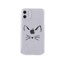 Load image into Gallery viewer, Cute Cartoons Black Cat Transparent Phone Cover For Iphone 14 14promax 14plus 13promax 13 12 11 Shockproof Clear Phone Case Adorable Soft Girls Print Cat Design Clear Cute Flexible Silicone Phone Case