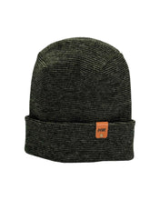 Load image into Gallery viewer, Haakwear H Stitch Fusion Cuffed Beanie / Hat (Patented Design) Black / Green, Made in USA