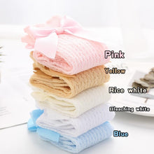 Load image into Gallery viewer, Non-slip Cotton Princess Knee High Long Skin-friendly Socks With Bow Mesh Newborn For Baby Girls
