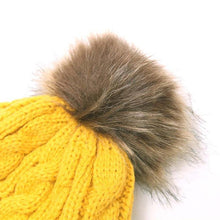 Load image into Gallery viewer, Modern Warm Baby Beanies Hat Pompon Children Hats Knitted Cute Cap For Girls Elegant For Winter
