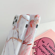 Load image into Gallery viewer, White Gray Marble Slim Soft Clear Bumper Full-Body Protective Phone Case Cover Glossy Marble Texture Cover for iPhone 11 14 Pro Max 14Plus 12 13 Mini X XR XS Max Soft Back Case