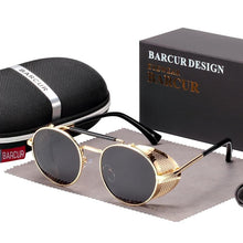 Load image into Gallery viewer, Luxury Round Metal Polarized Steampunk Round Sunglasses Retro sun glasses Glasses Vintage Style For Men and Women With UV400 Protection