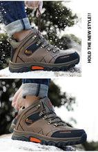 Load image into Gallery viewer, Brand Men Winter Snow Boots Waterproof Leather Sneakers Super Warm Men's Boots Outdoor Male Hiking Boots Work Shoes Size 39-47