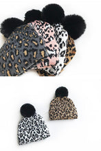 Load image into Gallery viewer, Matching Family Outfits Leopard Children Hats Mother Kids Hats Winter Kids Caps For Mother & Daughter in Elegan Leopard Design