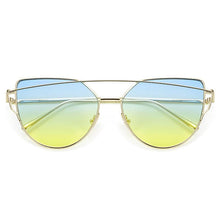 Load image into Gallery viewer, NEW Stevvex Designer Cat eye Sunglasses For Women and Ladies in Vintage Metal Reflective Glasse Mirror Retro Oculos De Sol Gafas Style With UV 400 Protection